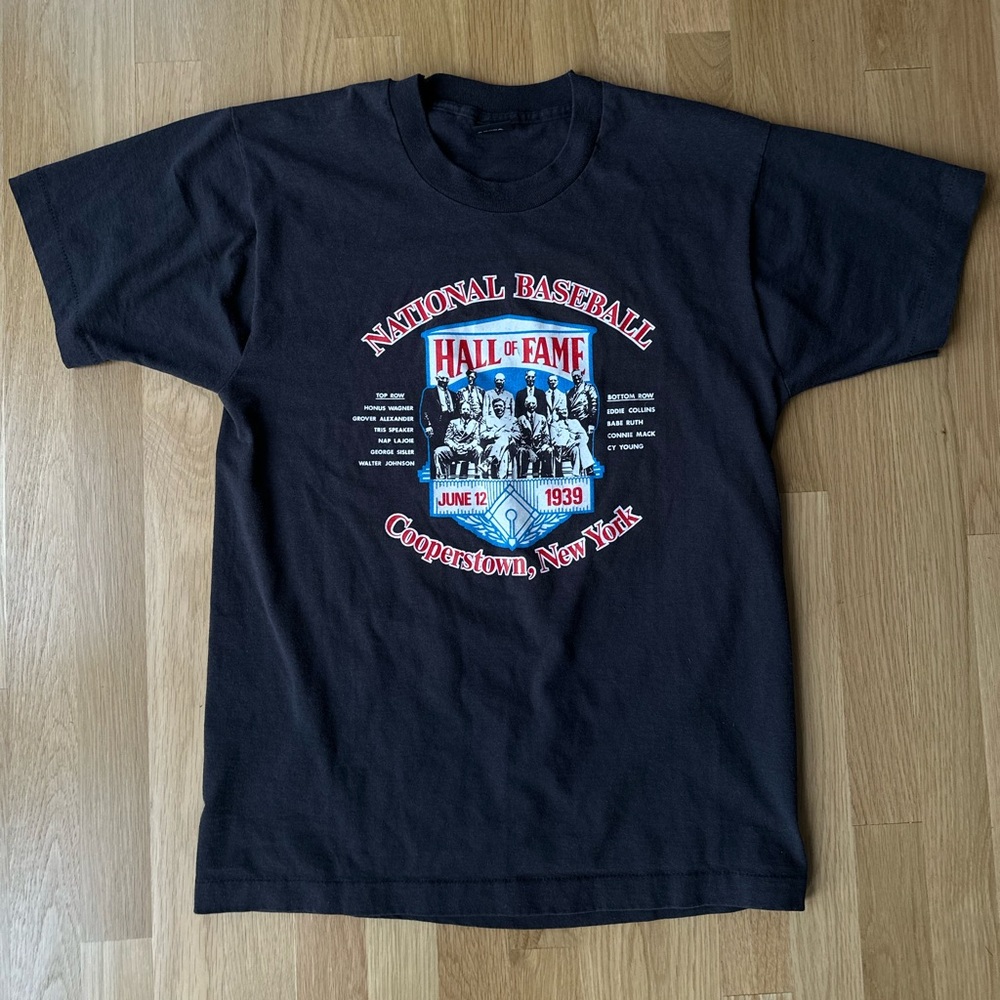 Screen Stars Black National Baseball Hall of Fame Vintage 1980s 1990s T-Shirt